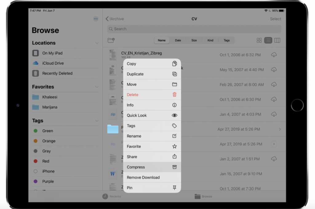 iPadOS File manager and other features